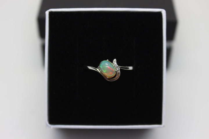 Australian Solid Opal Ring in Sterling Silver Setting Rings Australian Opal House 