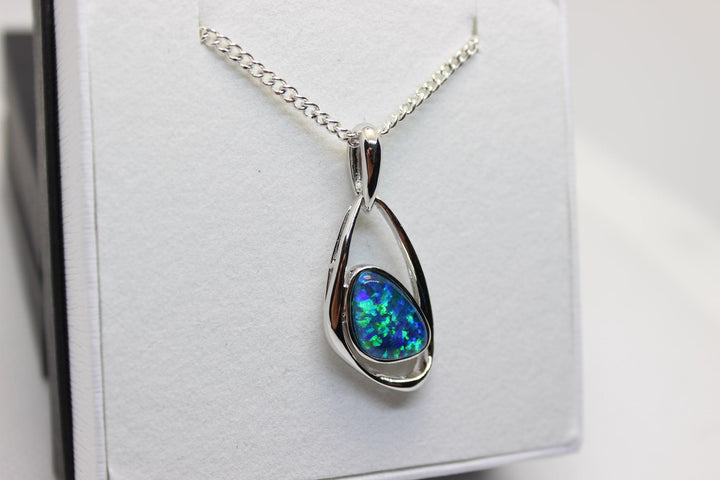 Australian Triplet Opal Pendant in Sterling Silver Setting Pendant Australian Opal House 