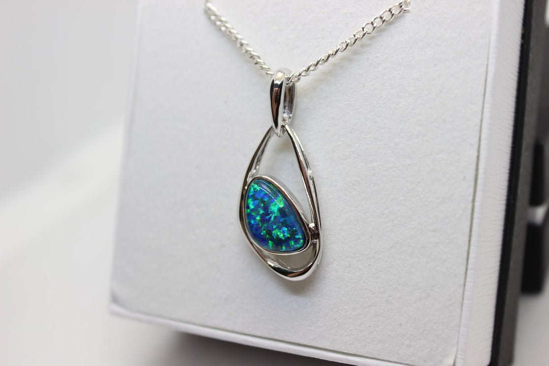 Australian Triplet Opal Pendant in Sterling Silver Setting Pendant Australian Opal House 