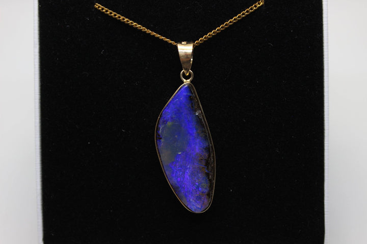 Australian Boulder Opal Pendant in Yellow Gold Setting Pendant Australian Opal House 