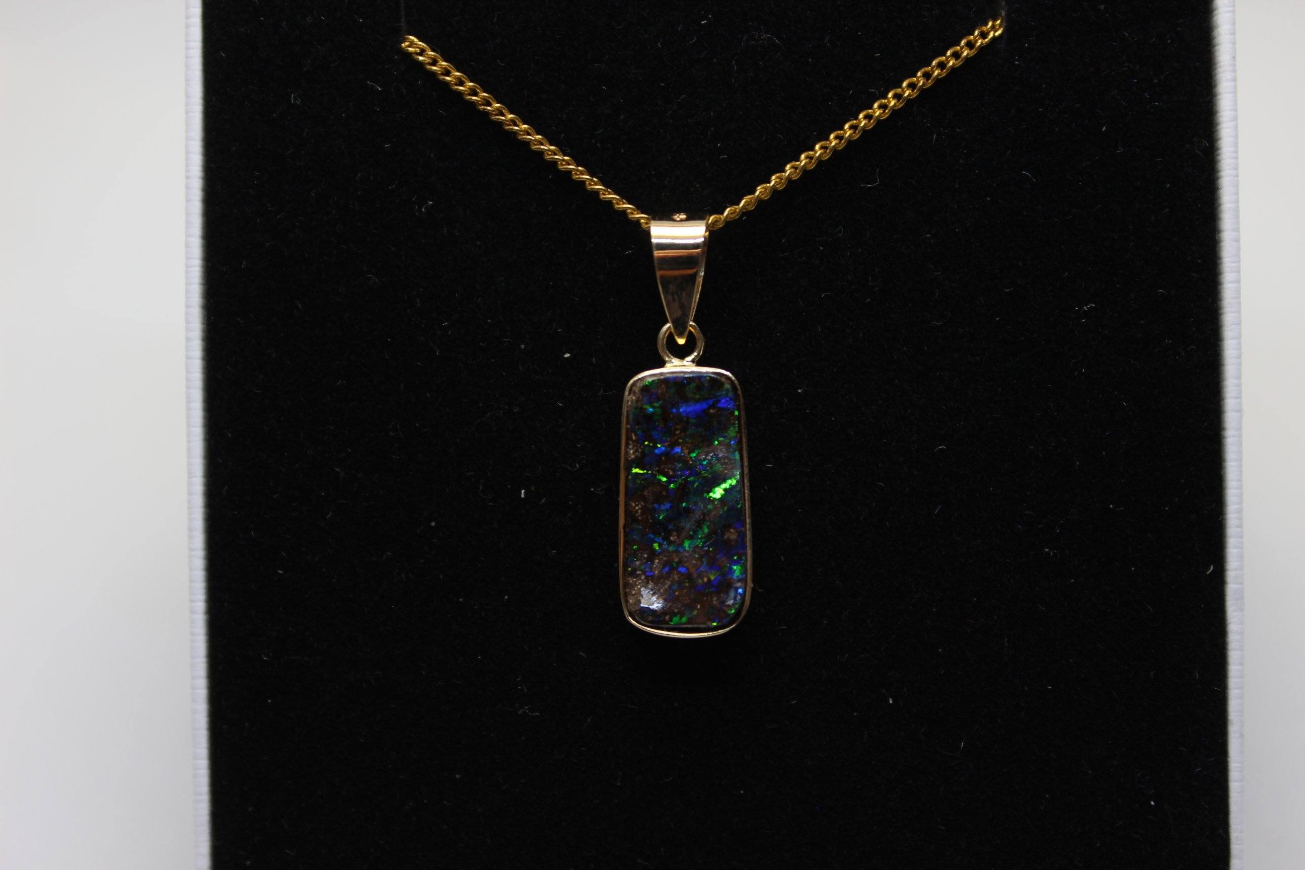 10k Australian Boulder shops Opal Pendant