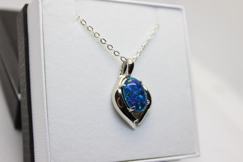 Australian Triplet Opal Pendant in Sterling Silver Large Setting 10x14mm Pendant Australian Opal House 