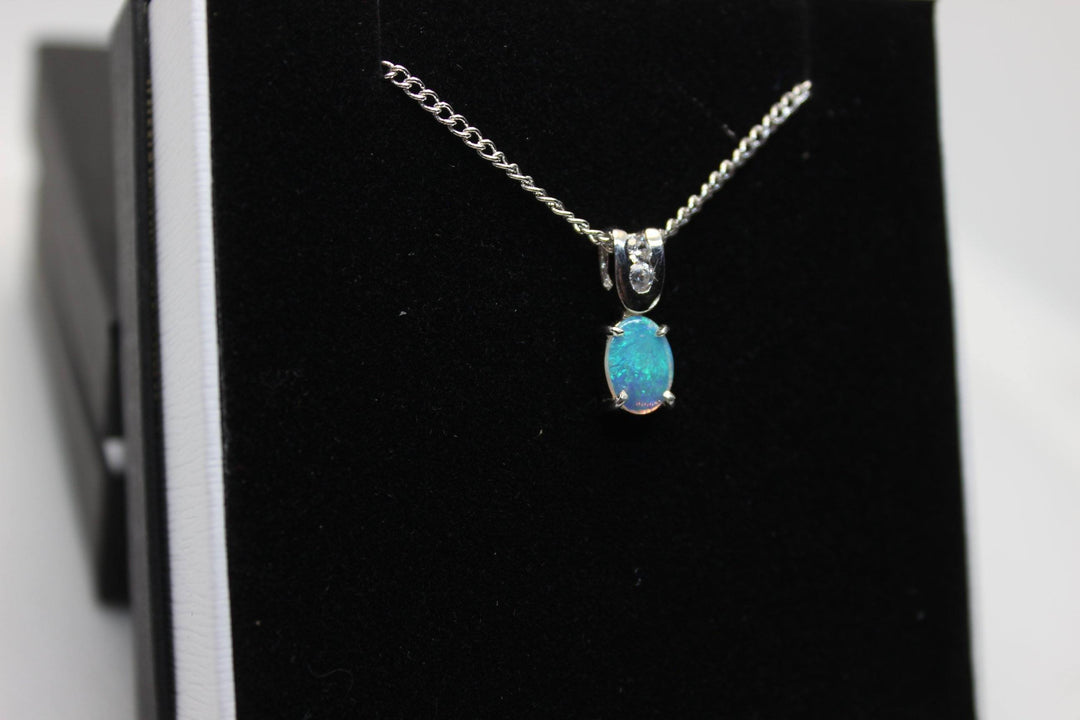 Australian Natural Solid Opal Pendant Sterling Silver Setting Pendant Australian Opal House 