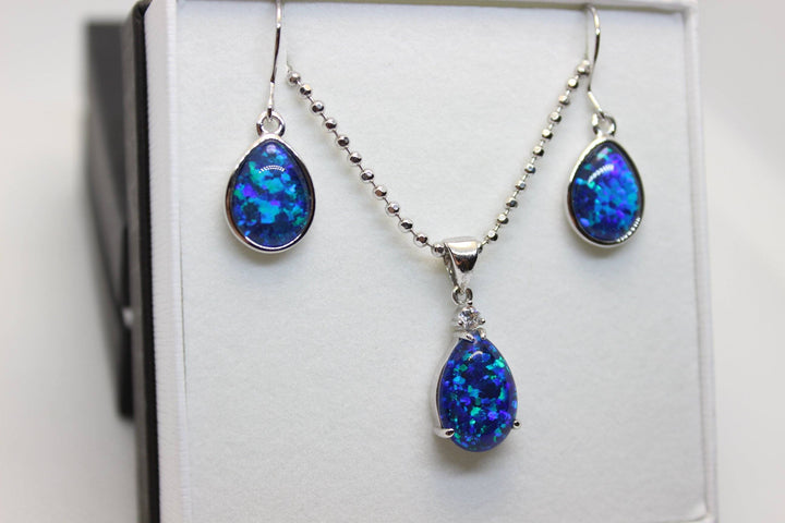 Australian Triplet Opal Set in Sterling Silver Setting Set Australian Opal House 