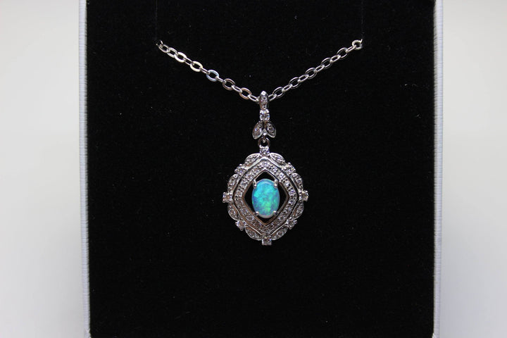 Australian Natural Solid Opal Pendant Sterling Silver Setting Pendant Australian Opal House 