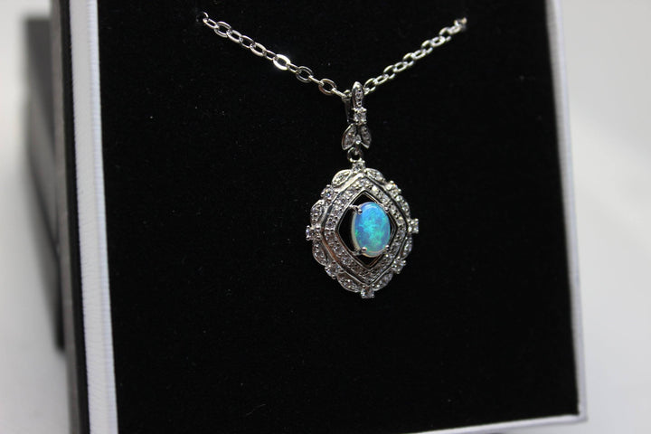 Australian Natural Solid Opal Pendant Sterling Silver Setting Pendant Australian Opal House 