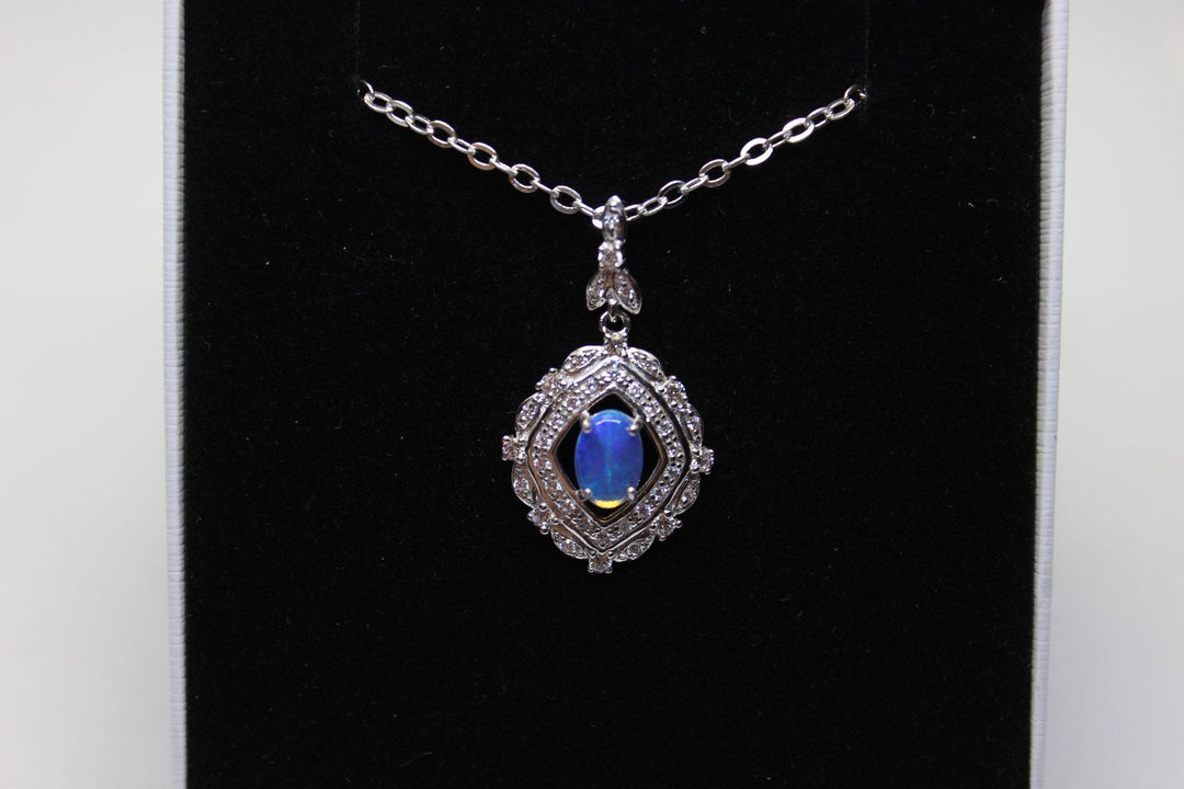 Australian Natural Solid Opal Pendant Sterling Silver Setting Pendant Australian Opal House 