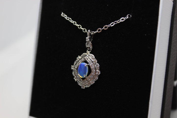 Australian Natural Solid Opal Pendant Sterling Silver Setting Pendant Australian Opal House 