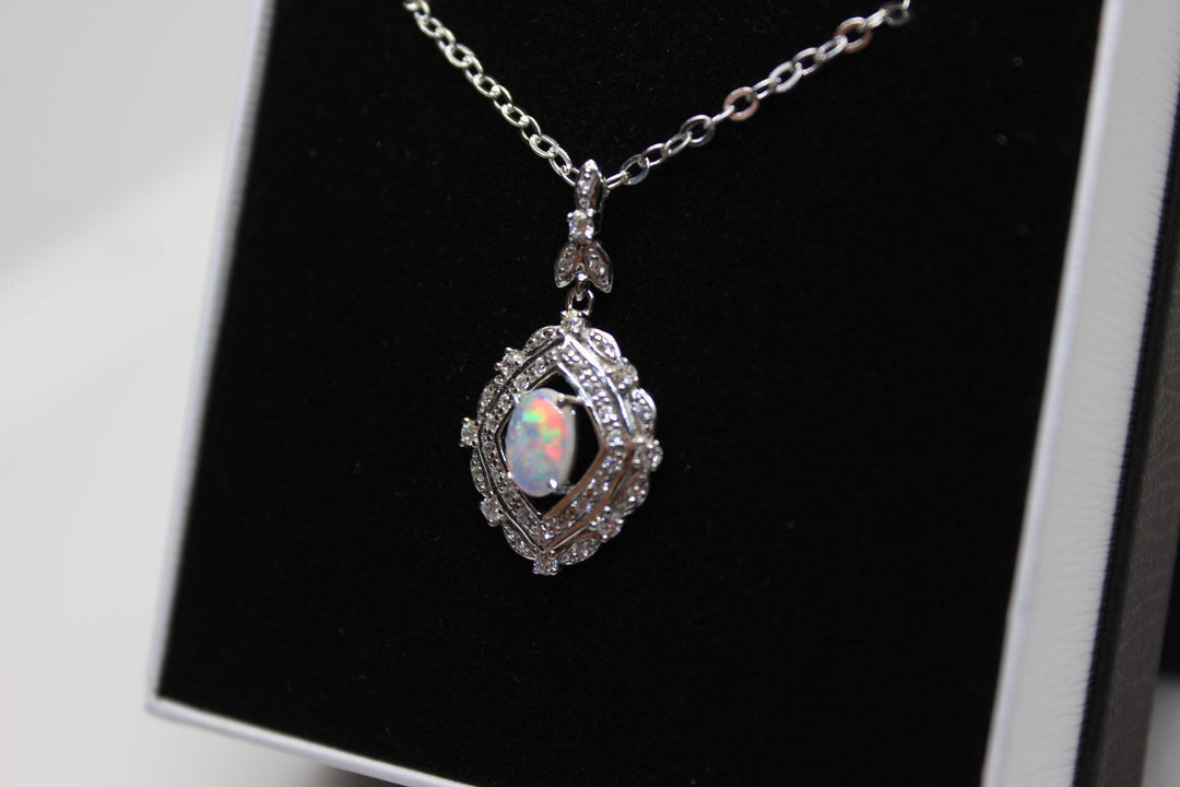 Australian Natural Solid Opal Pendant Sterling Silver Setting Pendant Australian Opal House 