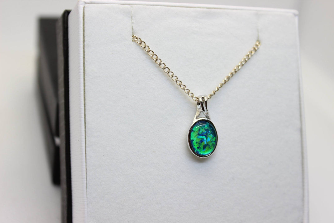 Australian Triplet Opal Pendant in Sterling Silver Setting 7x8mm Pendant Australian Opal House 