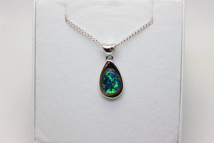 Australian Triplet Opal Pendant in Sterling Silver Setting Pendant Australian Opal House Green 