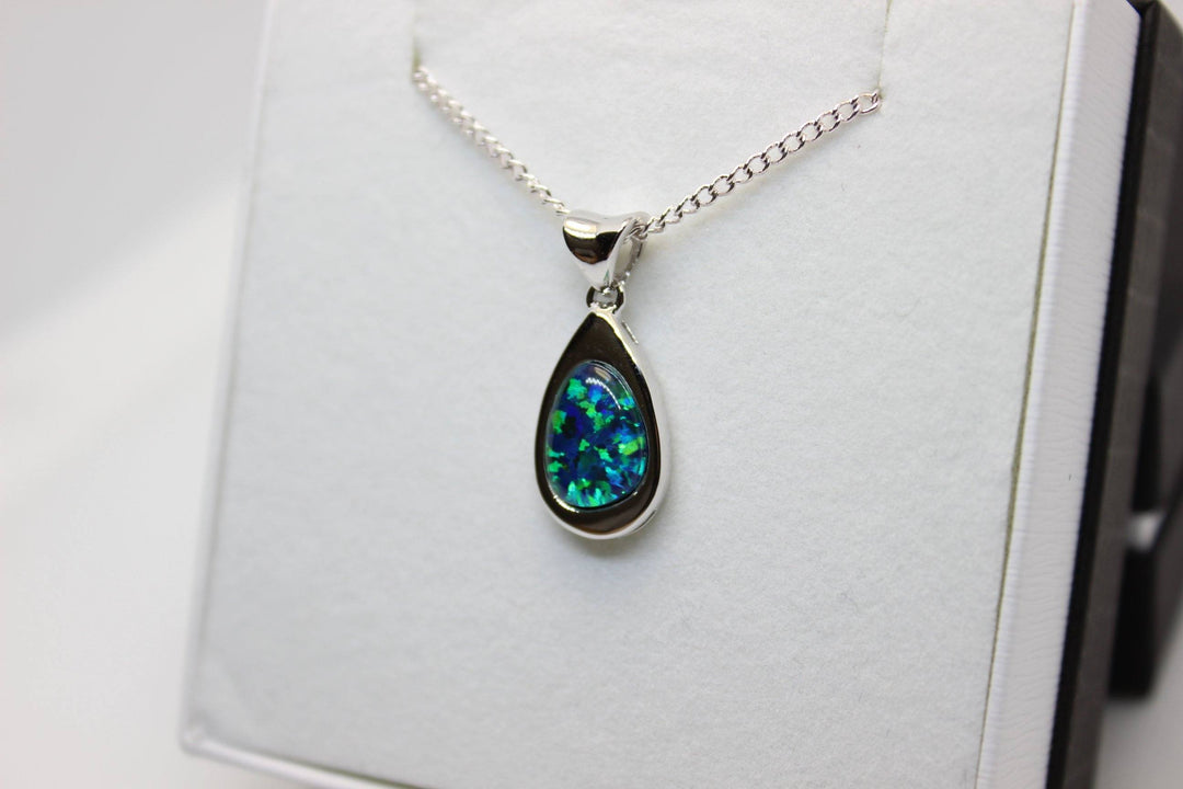 Australian Triplet Opal Pendant in Sterling Silver Setting Pendant Australian Opal House 