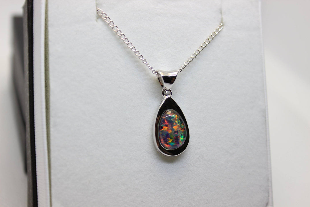 Australian Triplet Opal Pendant in Sterling Silver Setting Pendant Australian Opal House 