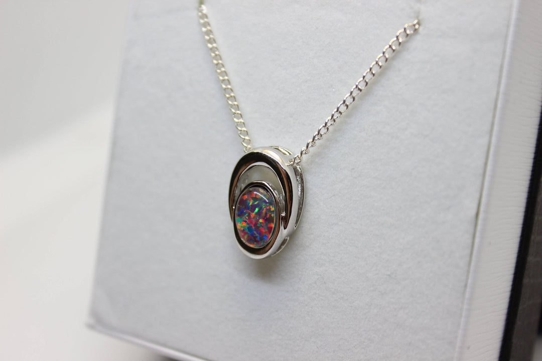 Australian Triplet Opal Pendant in Sterling Silver Setting Pendant Australian Opal House 