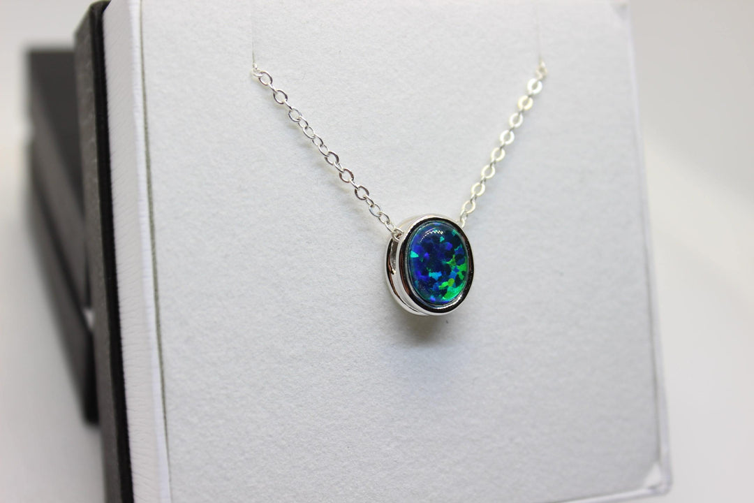 Australian Triplet Opal Pendant in Sterling Silver Setting Pendant Australian Opal House 