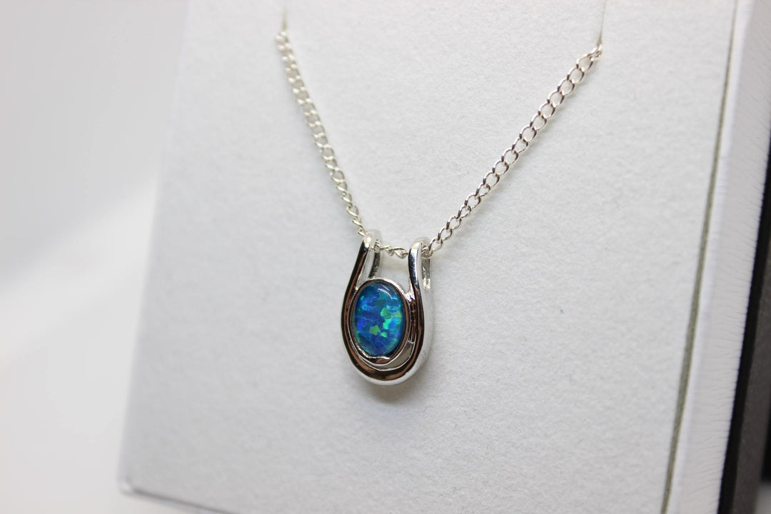 Australian Triplet Opal Pendant in Sterling Silver Setting Pendant Australian Opal House 