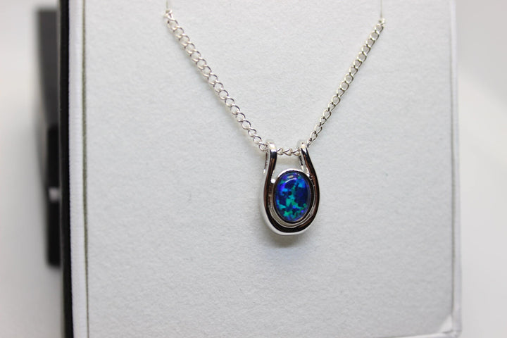 Australian Triplet Opal Pendant in Sterling Silver Setting Pendant Australian Opal House 