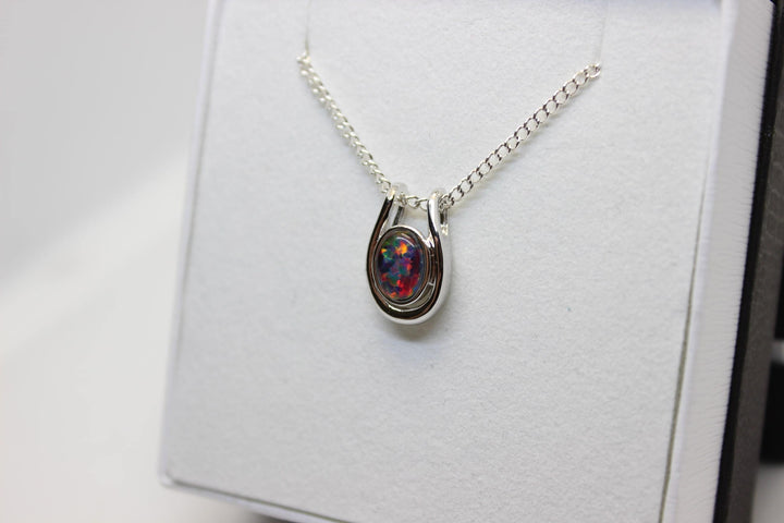 Australian Triplet Opal Pendant in Sterling Silver Setting Pendant Australian Opal House 