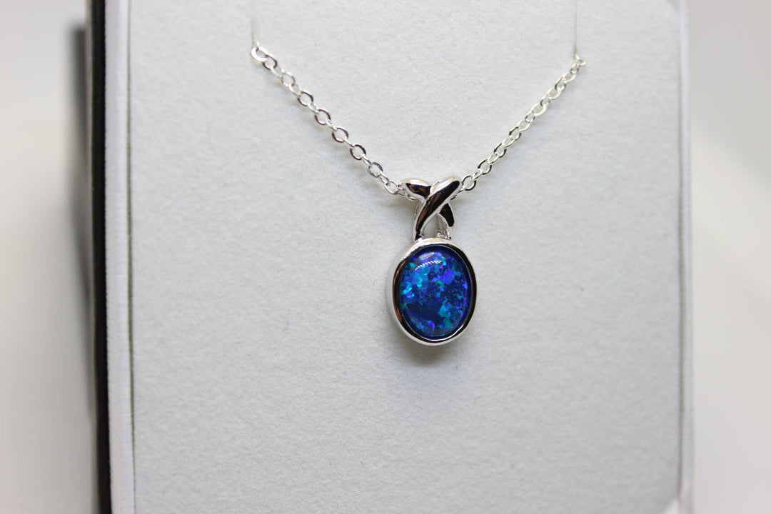 Australian Triplet Opal Pendant in Sterling Silver Setting Pendant Australian Opal House 