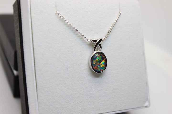 Australian Triplet Opal Pendant in Sterling Silver Setting Pendant Australian Opal House 