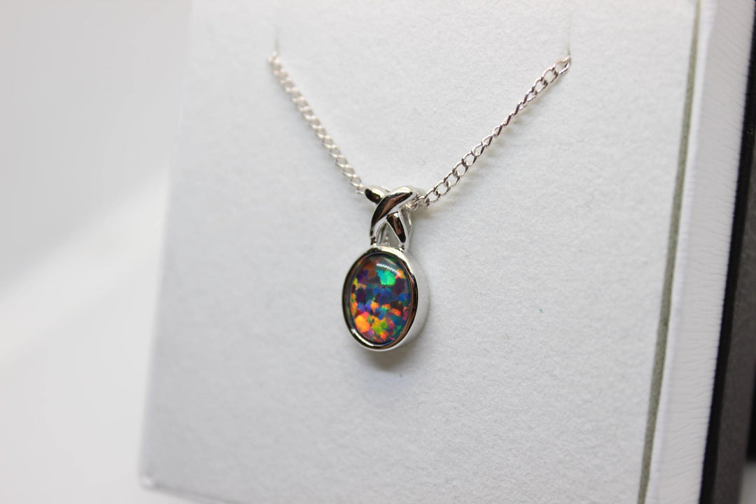 Australian Triplet Opal Pendant in Sterling Silver Setting Pendant Australian Opal House 