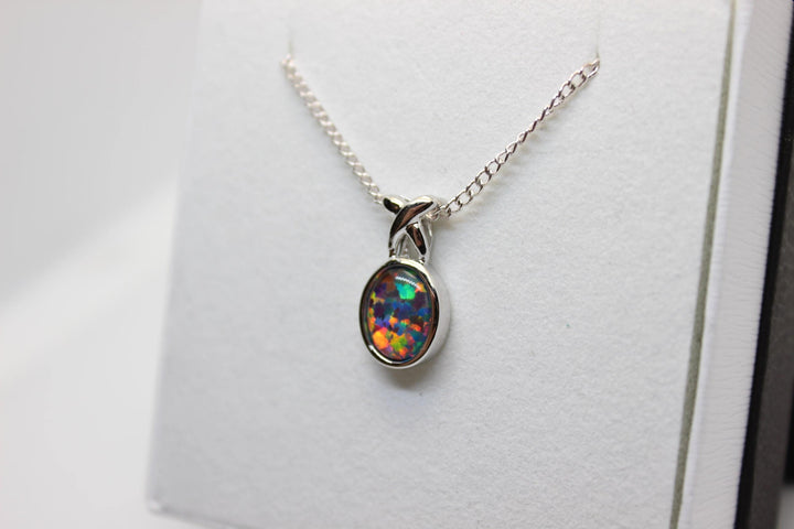 Australian Triplet Opal Pendant in Sterling Silver Setting Pendant Australian Opal House 