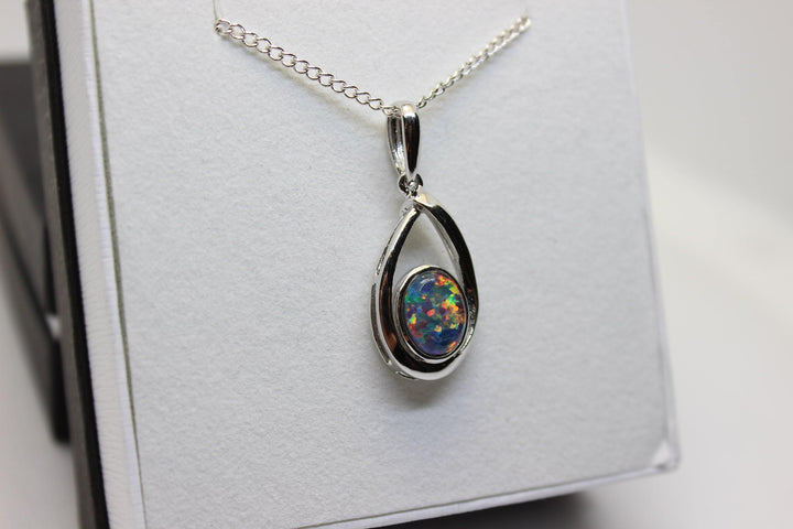 Australian Triplet Opal Pendant in Sterling Silver Setting Pendant Australian Opal House 