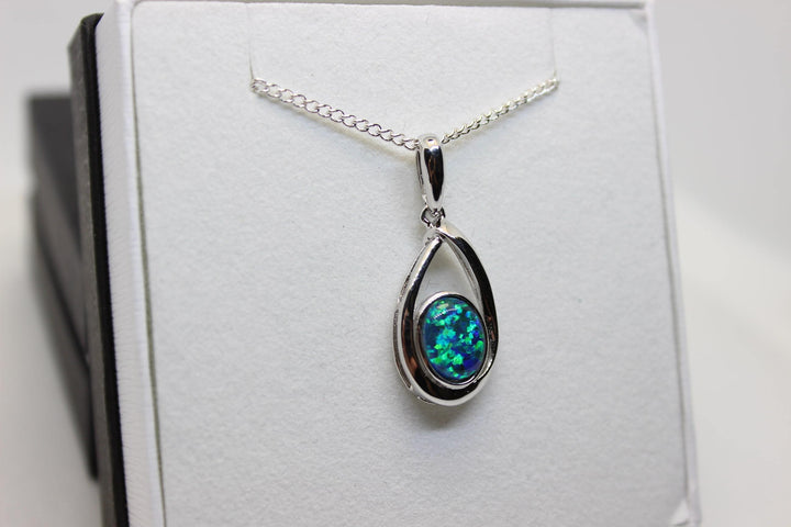 Australian Triplet Opal Pendant in Sterling Silver Setting Pendant Australian Opal House 