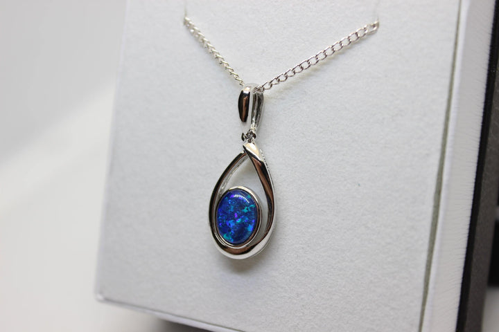 Australian Triplet Opal Pendant in Sterling Silver Setting Pendant Australian Opal House 