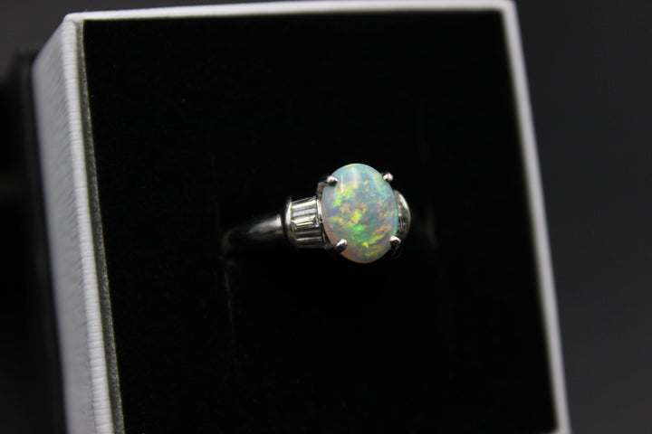 Australian Natural Solid Fire Opal Ring 18k White Gold Setting Rings Australian Opal House 