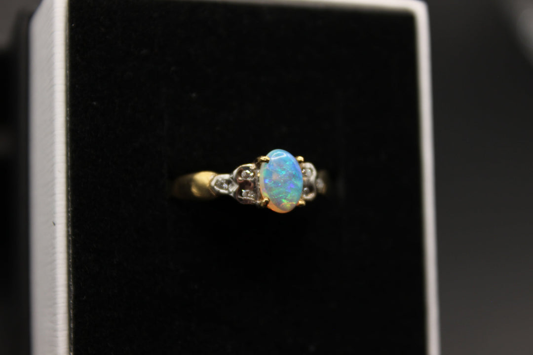 Australian Natural Solid Opal Ring 14k Yellow Gold Setting Rings Australian Opal House 