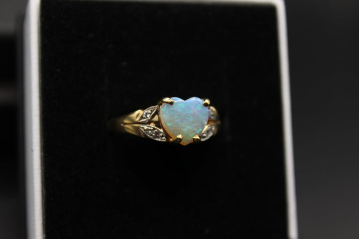 Australian Natural Solid Opal Ring 14k Yellow Gold Setting Rings Australian Opal House 