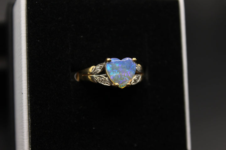 Australian Natural Solid Opal Ring 14k Yellow Gold Setting Rings Australian Opal House 