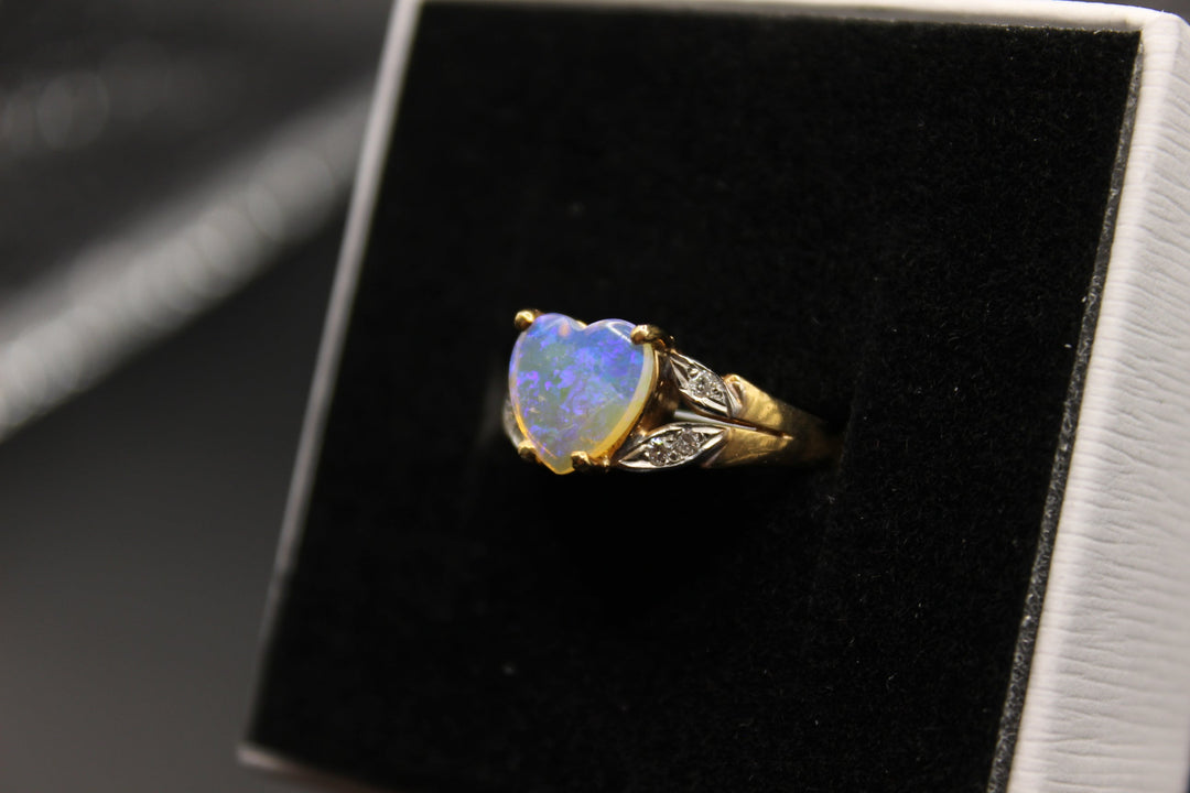 Australian Natural Solid Opal Ring 14k Yellow Gold Setting Rings Australian Opal House 