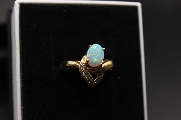 Australian Natural Solid Opal Ring 14k Yellow Gold Setting Rings Australian Opal House 