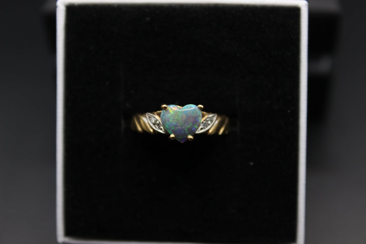 Australian Natural Solid Opal Ring 14k Yellow Gold Setting Rings Australian Opal House 