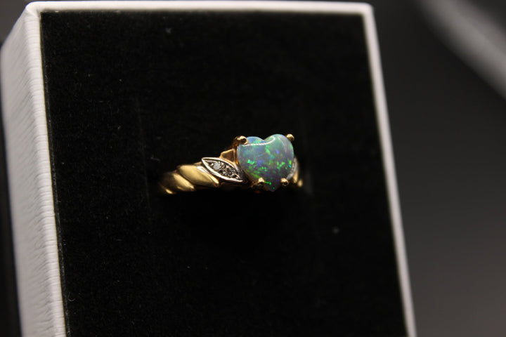 Australian Natural Solid Opal Ring 14k Yellow Gold Setting Rings Australian Opal House 