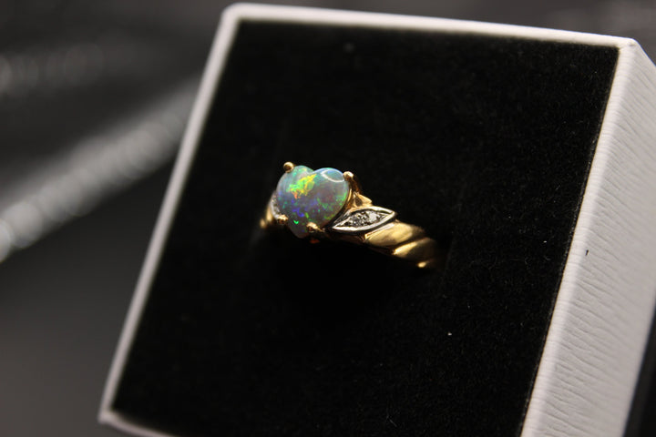 Australian Natural Solid Opal Ring 14k Yellow Gold Setting Rings Australian Opal House 