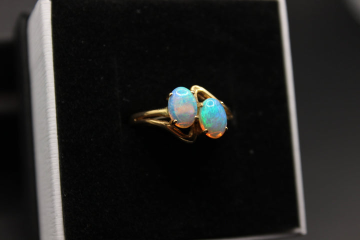 Australian Natural Solid Opal Ring 14k Yellow Gold Setting Rings Australian Opal House 