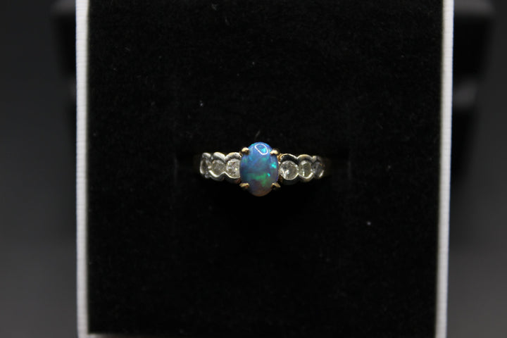 Australian Natural Solid Opal Ring 14k Yellow Gold Setting Rings Australian Opal House 