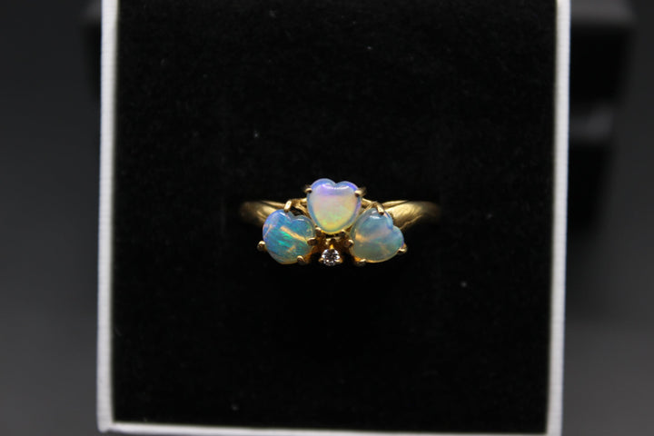 Australian Natural Solid Opal Ring 14k Yellow Gold Setting Rings Australian Opal House 