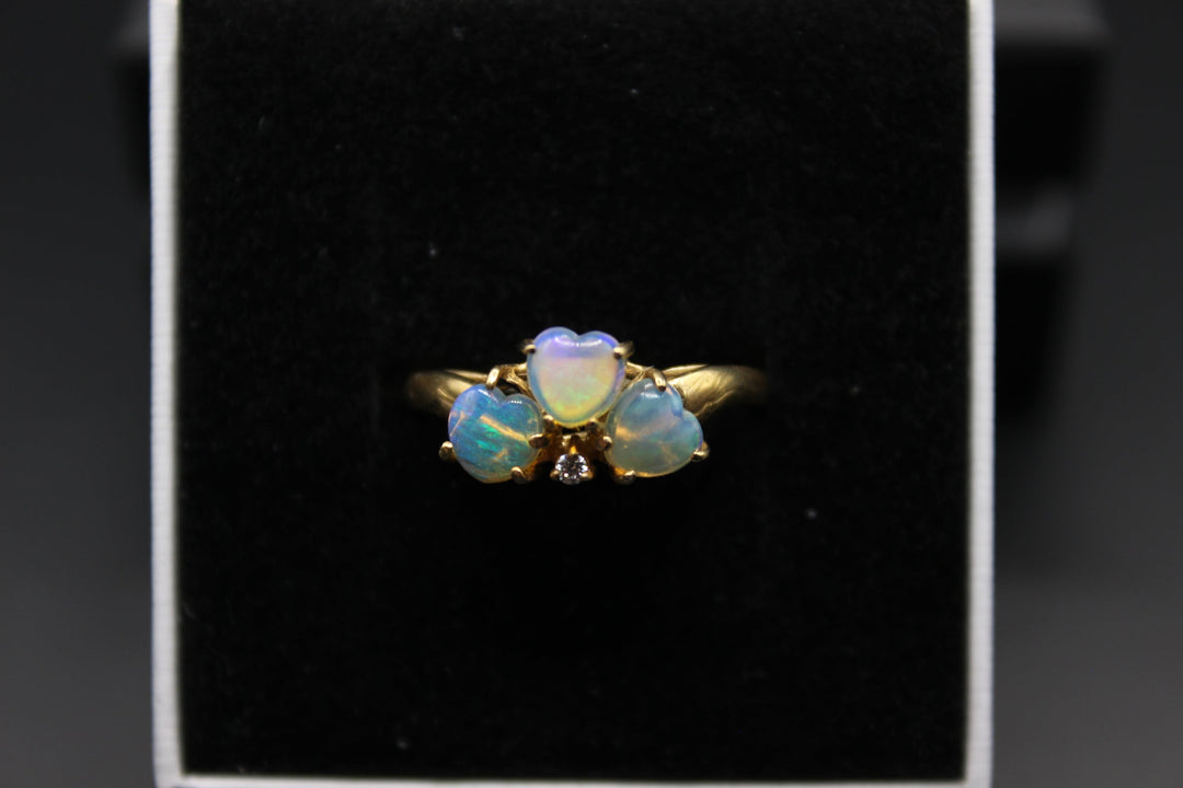 Australian Natural Solid Opal Ring 14k Yellow Gold Setting Rings Australian Opal House 