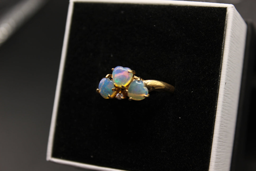 Australian Natural Solid Opal Ring 14k Yellow Gold Setting Rings Australian Opal House 