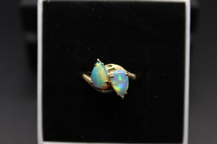 Australian Natural Solid Opal Ring 14k Yellow Gold Setting Rings Australian Opal House 