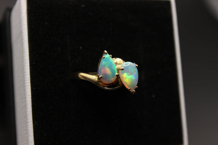 Australian Natural Solid Opal Ring 14k Yellow Gold Setting Rings Australian Opal House 