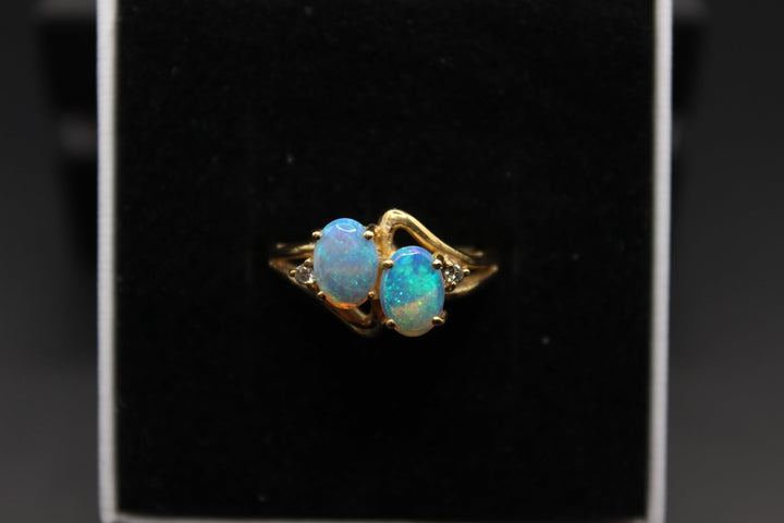 Australian Natural Solid Opal Ring 14k Yellow Gold Setting Rings Australian Opal House 