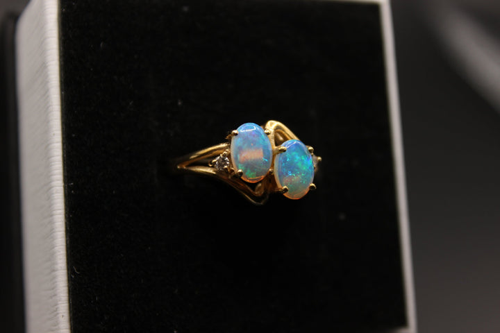 Australian Natural Solid Opal Ring 14k Yellow Gold Setting Rings Australian Opal House 